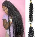 YWIGS Water Wave Human Braiding Hair for Boho Braids Bulk Human Hair for Braiding No Weft Virgin Human Hair 50G 18inch