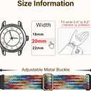 SNBLK 3 Pack 20mm Braided Watch Band Compatible with Garmin Vivoactive 5 Watch Bands/Vivoactive 6/3/4s, Quick Release Adjustable Elastic Nylon Loop Strap for Venu 3S/2S/Venu 3/2 Women Men