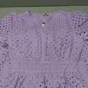 PRETTYGARDEN Womens 2026 Summer Short Dress V Neck Short Sleeve A Line Hollow Out Lace Cute Casual Beach Party Spring Dresses (Purple, S)