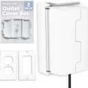 Jool Baby Outlet Cover Box for Child Safety (2 Pack) Duplex & Decorator Electrical Outlet Plates, Concealed Access Buttons, and Spacious Compartment