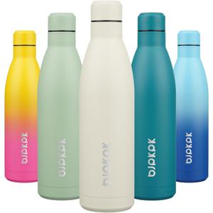 BJPKPK 25oz Insulated Water Bottle Double Wall Vacuum Insulated Stainless Steel Water Bottles for Spots Keep Cold and Hot,Beige