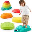 JOYIN 5 Pcs Turtle Balance Stepping Stones, Kids Turtle Path Jumping Stones, Toddler Obstacle Course Coordination Game Toys Indoor or Outdoor Play for Kids Aged 3+