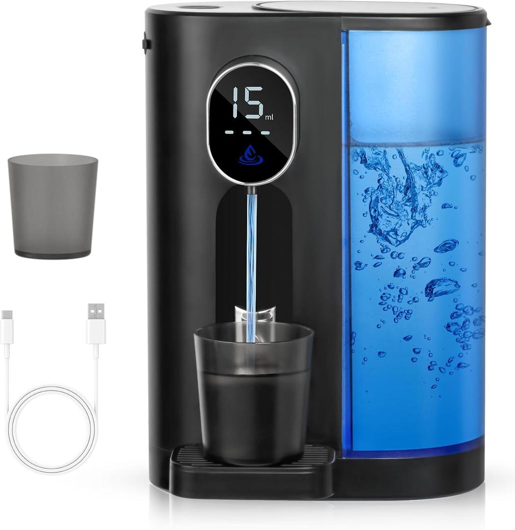 Automatic Mouthwash Dispenser for Bathroom: 20.3Oz Mouth Wash Dispensers with Magnetic Cup Holder, 4 Levels, Wall Mounted, Electric Auto Mouthwash Dispenser for Kids Adults, Bathroom Accessories Black