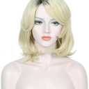 Linfairy Short Halloween Costume Cosplay Wig for Women (Blonde Ombre)