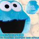 Sesame Street Cookie Monster Plush Cushion Pillow, Soft Plush Throw Pillow Cushion Bedroom Decor Cuddle Plushies, Gifts for Girls, Teens, Women (Blue Cookie Monster, L12.4 x W12.2), 8 cm x 31.5 cm x 31 cm