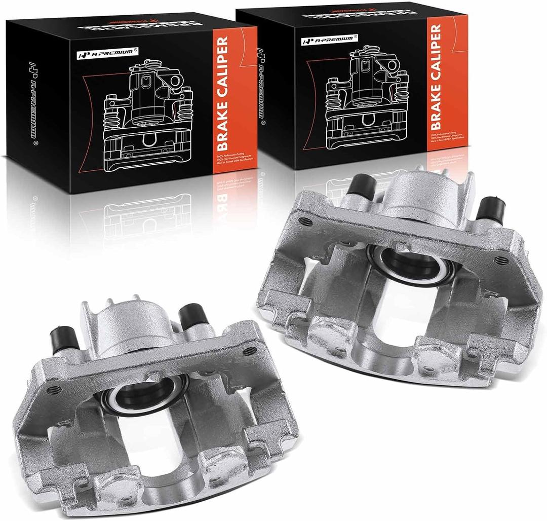 A-Premium Disc Brake Caliper Assembly with Bracket Compatible with Select Volvo Models - S60 2001-2007, S80 1999-2006, V70 2001-2007 - Front Driver and Passenger Side, 2-PC Set