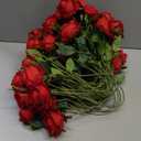 Hananona 50 Pcs Artificial Roses in Bulk, Fake Silk Red Roses Realistic Roses for Wedding Centerpieces Flower Arrangement Home Decor (50, Red)