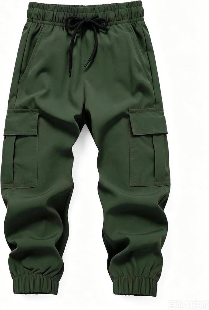 Toddler Boy Pants Joggers Sweatpants for Baby Boys Soft Casual Cargo Pants with Drawstring (Green)