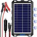 POWOXI Upgraded 7.5W-Solar-Battery-Trickle-Charger-Maintainer-12V Portable Waterproof Solar Panel Trickle Charging Kit for Car, Automotive, Motorcycle, Boat, Marine, RV,Trailer, Snowmobile, etc.