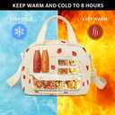 2 x Insulated Lunch Box For Girls Small Lunch Bag Adult Women Work Kawaii Tote For Teen School Cute Compact Lunch Pail Keep Warm Lunch Pale For Ladies Teacher (00 Strawberry)