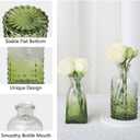 RUCKAE 12 Pack Glass Bud Vases Mini Flower Vase Small Vintage Vases for Centerpiece Table Wedding Decorations Home Decor Party (Gradient Green)