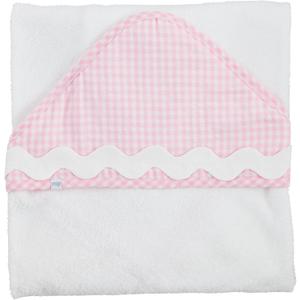 Mud Pie Children's Pink Gingham Hooded Towel