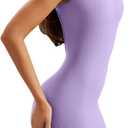 LASLULU Womens Bodycon Mini Dress Backless Built in Bra Casual Cute Sundresses Ribbed Summer Tank Dress (XL)