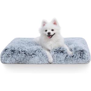 Vonabem Small Dog Bed Crate Pad 24 inch, Washable Puppy Bed, Soft Plush Pet Crate Beds, Anti-Slip Cat Bed, Dog Mats for Sleeping, Kennel Pad Grey