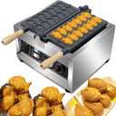 Commercial Taiyaki fish Waffle Maker 14pcs Non-stick Big Eyes Small Fish Waffle Maker Mini Fish Shaped Waffles Iron with Non-Stick Teflon Coating,50-300/122-572 Adjustable