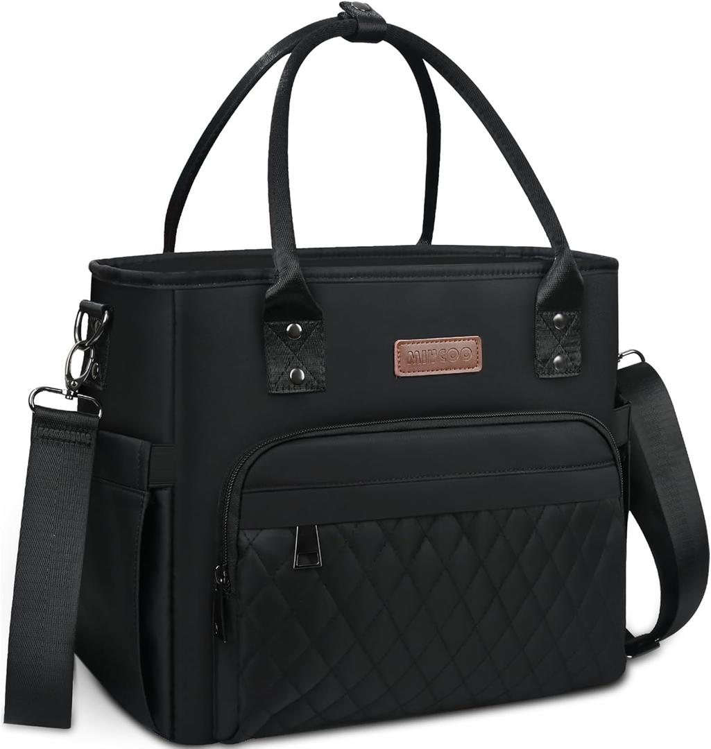 MIYCOO Lunch Bag Lunch Box Women - Leakproof Insulated Lunch Cooler Bag for Men Women - Large Lunch Tote Bags Adults, Black (18L)