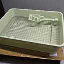 Upgraded Large & Medium Litter Box for Rabbits & Guinea Pigs Ideal for Bunnies, Ferrets, and Small Pets High-Capacity Cage Toilet Tray with Elevated Grid & Low Entry Design (Large)