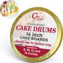 Cakebon Round Cake Boards - Sturdy 1/2 Thick Cake Drums - 14 Inch Professional Base Para Pastel Smooth Straight Edges Gold 1-Pack