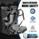 WIPHA Baby Backpack Carrier - Ergonomic Child Carrier Hiking with Sun Canopy, Safe Toddler Hiking Backpack Carrier with Large Storage Space&Insulated Pocket, Adjustable Padded Child Seat, Black