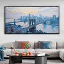 Modern Wall Art - New York Pictures Wall Decor for Living Room, Contemporary Artwork for Walls, Large Framed Art, Brooklyn Bridge Wall Art for Office 2958IN