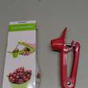 Cherry Pitter, Stainless Steel Cherries Corer Pitter Tool with Hand-held Push Design. Easy to Use for Making Cherry Jam - Pit Cherry with Ease, Saving Time & Space with Lock Design. (red)