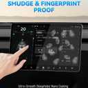 Tempered Glass Screen Protector Front/Rear Screen Fit for Tesla New Model Y Juniper & 2024-2026 Model 3 Highland, No More Glare& Fingerprint, Tempered Glass Protector with Alignment Kit,Front& Rear Protector - [2-Pack]
