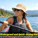 NPQQUAN Sun Bucket Hats for Woman Men Lightweight Sun Hat Packable Foldable Waterproof Beach Hiking Hat (Black)