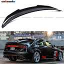 Rear Spoiler Compatible with 2008-2012 Audi A4, PSM Style High Kick Fit for B8, Exterior Duckbill Spoiler Trunk Tail Deck Lid Wing Lip (Carbon Fiber Pattern)