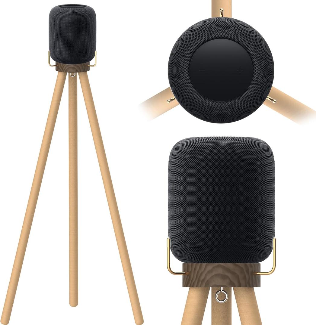 Speaker Stand for HomePod 22023 Black Walnut Stand for HomePod 2 (Walnut+Beech(29.5inch high)