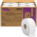 Cascades PRO Select Jumbo Roll Premium Bath Tissue 2-Ply - Suitable for universal dispensers -Toilet Paper is Septic Tank Safe, Certified, Recycled - 1000' length/Roll, 12 Rolls/Box - B140 - White