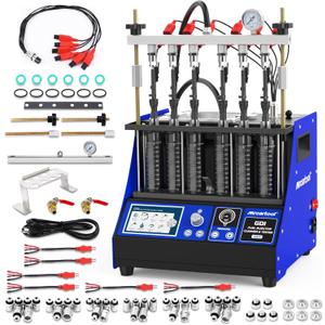 V311 GDI Fuel Injector Cleaner Machine Gasoline Fuel System Injection Cleaning Tester 6-Cylinder Test for EFI/FSI Injectors, Heated Ultrasonic Cleaner Kit with 7 Core Functions for Motorcycle Vehicle