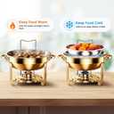 5Qt Chafing Dishes for Buffet with SS Lid 4 Pack (All Gold)