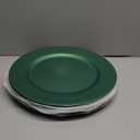 Tanlade 12 Pcs 13 Inch Charger Plates Bulk Round Wedding Chargers Plastic Dinner Plates for Table Setting Wedding Party Decoration (Green)
