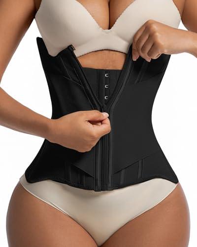 Waist Trainers for Women for Daily Wear, Faja Body Shaper Corset with Tummy Control for Workouts, Postpartum Recovery, and Yoga Sessions — Breathable and Supportive Black,medium