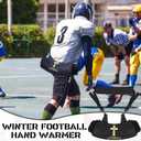 Mepase 2 Pcs Football Hand Warmer Cross Reusable Hand Pouch with Zipped Pocket and Adjustable Waist Strap for Outdoor Sports Football, Baseball, Hiking & Camping