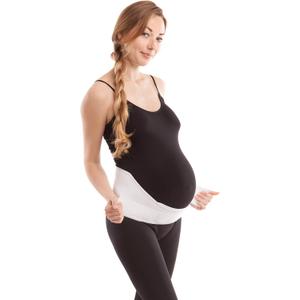 Gabrialla Made in USA Pregnancy Belly Band, Soft & Breathable Maternity Belly Band  Pregnancy Belt for Back, Pelvic & Waist (Large, White)