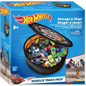 Hot Wheels Tara Toy: ZipBin Wheelie Track Pack - Unzips Into A Racetrack Mat, Holds 100 Toy Cars, Storage & Play, Circle Tire Design, Kids Ages 3+