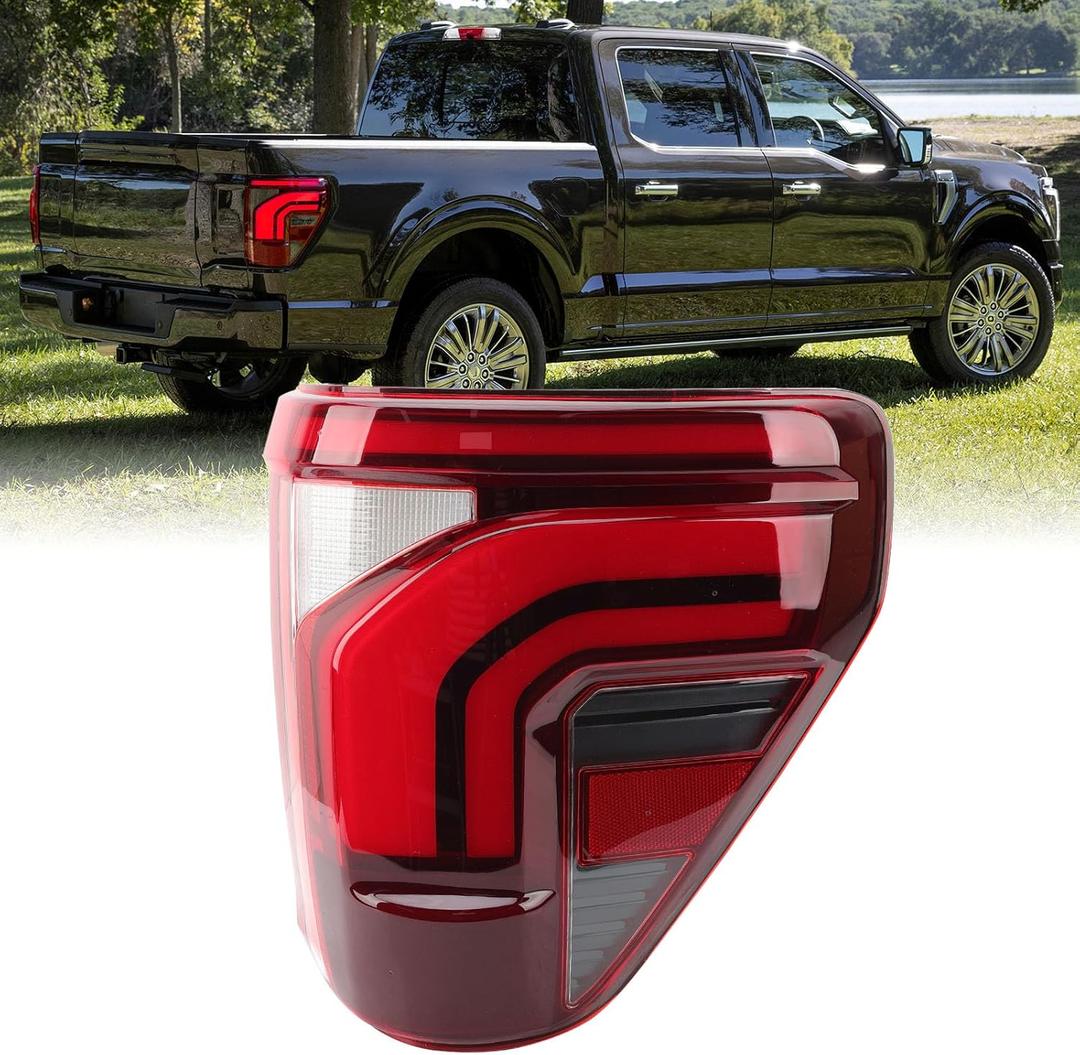 LED Tail Light Compatible with Ford F150 F-150 2024 2025 W/Blind Spot Rear Lamp Taillight Break Light Right Passenger Side Replace RL3Z13404C