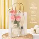 Cididu 40 Pieces Clear Gift Bags with Handles, White Frosted PVC Candy Bags 8''x3''x10'', Reusable Translucent Wrap Tote Boutique Bags for Mother's Day Wedding Shopping Party, Tear Resistant