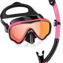 EverSport Adult Snorkel Set, Dry Top Snorkel, 180 View Glass Mask, Leakproof for Snorkeling, Diving & Swimming