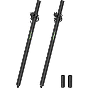 Set of 2 Speaker Poles for Subwoofer 34"-52" Height Adjustable Fits M20 Threaded Mount and 35mm Mount, Speaker Extender with M20 to 35mm Adapter