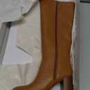 MERUMOTE Women's Knee Boots Closed Toe Chunky Heels Side Zipper Boots, 9