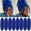 Springy Afro Twist Hair 8 Packs Marley Twist Braiding Hair Pre Separated Spring Twist Hair for Faux Locs Crochet Hair Kinky Twist for Braiding Synthetic Hair Extensions (blue#, 18inch(Pack of 8))