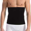 Farmacell Man 405BS Men's Waist Control Girdle Firm Body Shaping with back splints, 100% Made in Italy (Black, L)