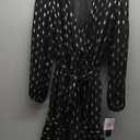 Betsy & Adam Men's Women's Short Clip Dot Dress with Belt Tie (10, Black/Gold)