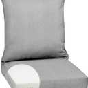 Arden Olefin Outdoor Foam Deep Seat Cushion Set, 24x24, Premium High-Density Foam, Never Flattens, Weather-Proof for Patio Chair Sofa Couch, Paloma Woven Texture