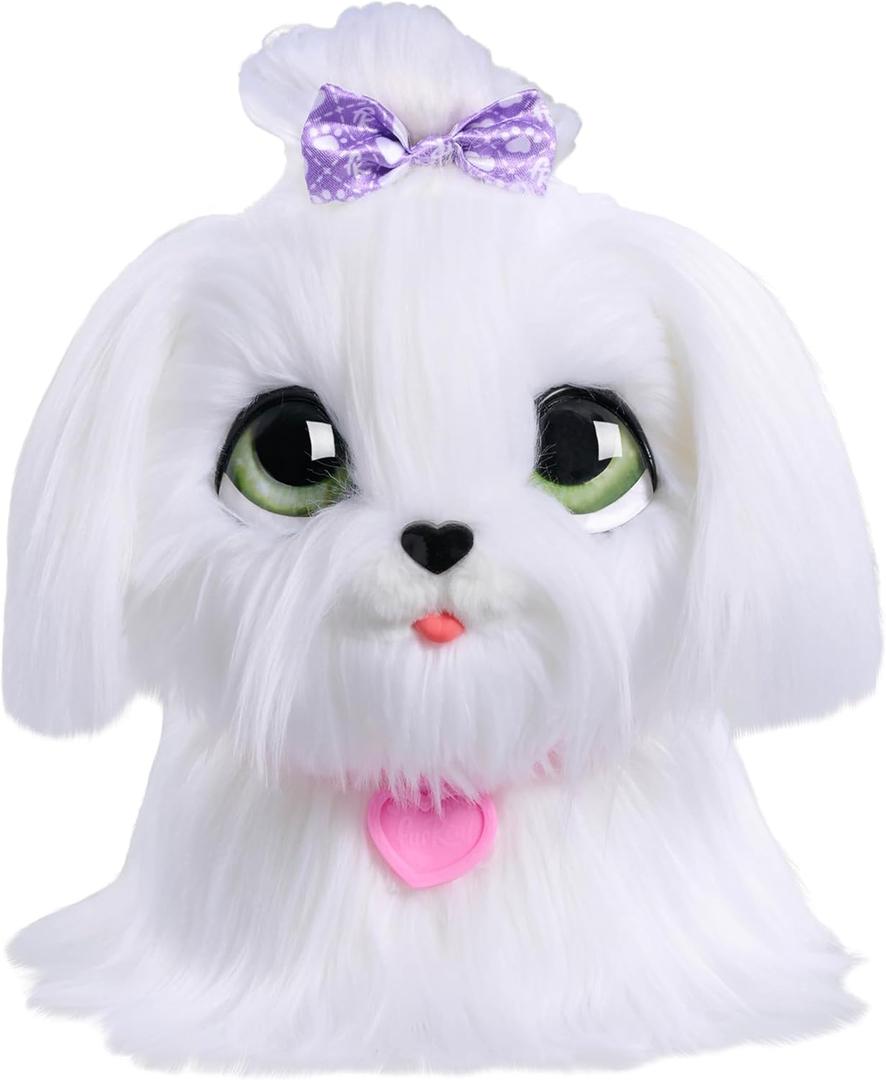 FurReal GoGo Walkin Pup Maltese Interactive Toy, 9-inch Realistic Plush Dog, Kids Toys for Ages 4 Up by Just Play