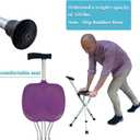 Portable Adjustable Folding Walking Cane with Seat Allows Durability While Walking and Convenience for Sitting, Alloy Crutch Chair, Anti-Slip Lightweight Walking Stick for Seniors