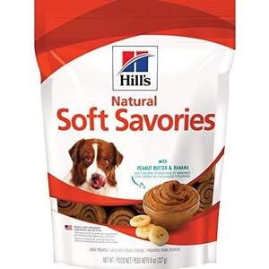 Set of 3 Hill's Natural Soft Savories, All Life Stages, Great Taste, Dog Treats, Peanut Butter & Banana, 8 oz Bag. Rachael Ray Nutrish Purrfect Entrees Grain Free Natu BB Date 08/16/2026, BB Date Nov 16 2025