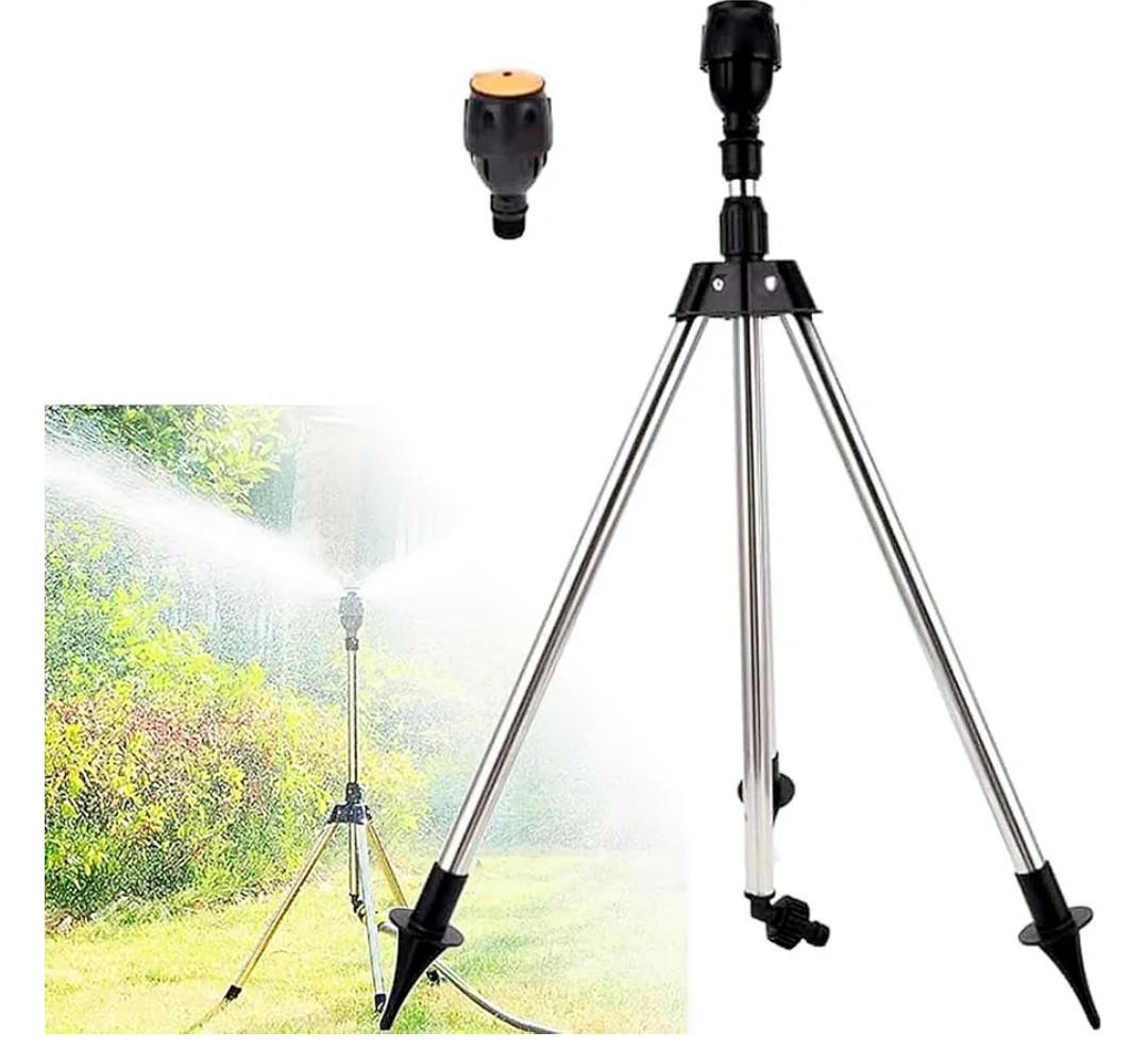 2023 New Rotating Tripod Sprinkler W/Tripod Rotation Water Spray, 360 Degree Automatic Rotating Sprinkler, Telescoping Tripod Automatic Rotating Sprinkler for Large Area Yard Garden Lawn (A Set)
